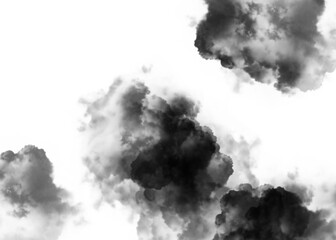 black smoke pollution spreading on transparency background	