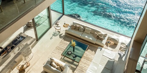 Luxurious Ocean View Living Room Interior Design