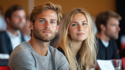 Fototapeta premium Young Adults Engaged in Conference