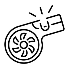 A line style icon of a whistle 