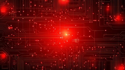 A dynamic red abstract technology background with futuristic elements, perfect for modern projects and innovation concepts, showcasing vibrant digital art.