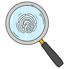 magnifying glass or identification illustration hand drawn isolated vector