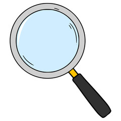 magnifying glass illustration hand drawn isolated vector