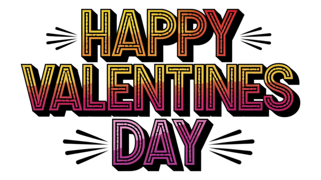 Celebrate Love with a Bold and Playful Valentine’s Day Vector Art Design in Bright Gradients