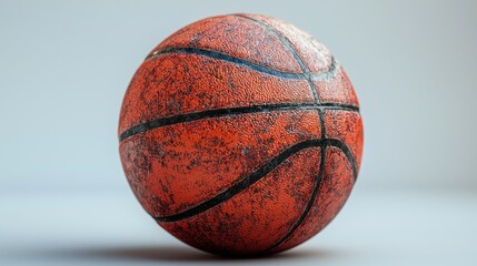 Vintage Basketball with Worn Texture on Light Background