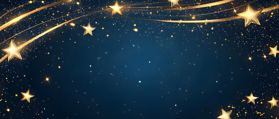 Starry night celebration with glittering stars night sky digital artwork festive atmosphere wide view enchanting vibes