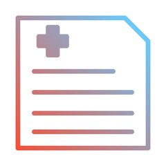 Fototapeta premium Medical Record Icon with Gradient Color Design