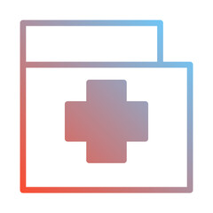 Medical Records File Icon Gradient Style