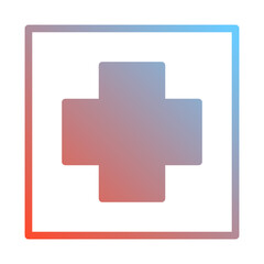Gradient Medical Symbol in Square Border Design