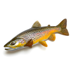 Fototapeta premium trout fish on white background