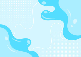 Liquid background vector, pastel blue, soft and flowing, flat design style.