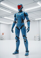 Sleek Humanoid Robot in Modern Laboratory Setting - Ideal for Technology and Engineering Themes.