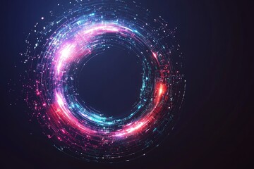 Illustration of a 3D arrow forming a circular loop. Futuristic vector style., Generative AI