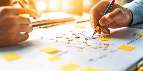 successful project management concept. Collaborative Teamwork in Creative Project Planning