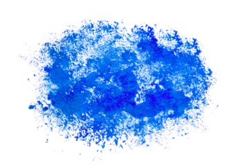 Realistic blue spot splash watercolor brush isolated on transparent background. Hand drawn light blue paint brush stroke for design and decoration. PNG, cutout