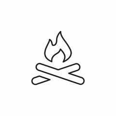 Campfire outdoor camping icon vector sign