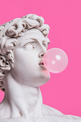 Classical Sculpture Meets Modern Pop Art: A Playful Fusion of Tradition and Trendy Design in...