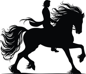 Horse rider silhouette, Dressage Silhouette - Equestrian Silhouette