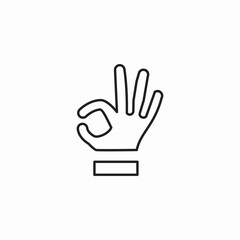 Hand palm stop icon vector sign