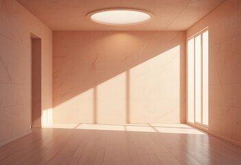 Sunlit Empty Room Modern Minimalist Design