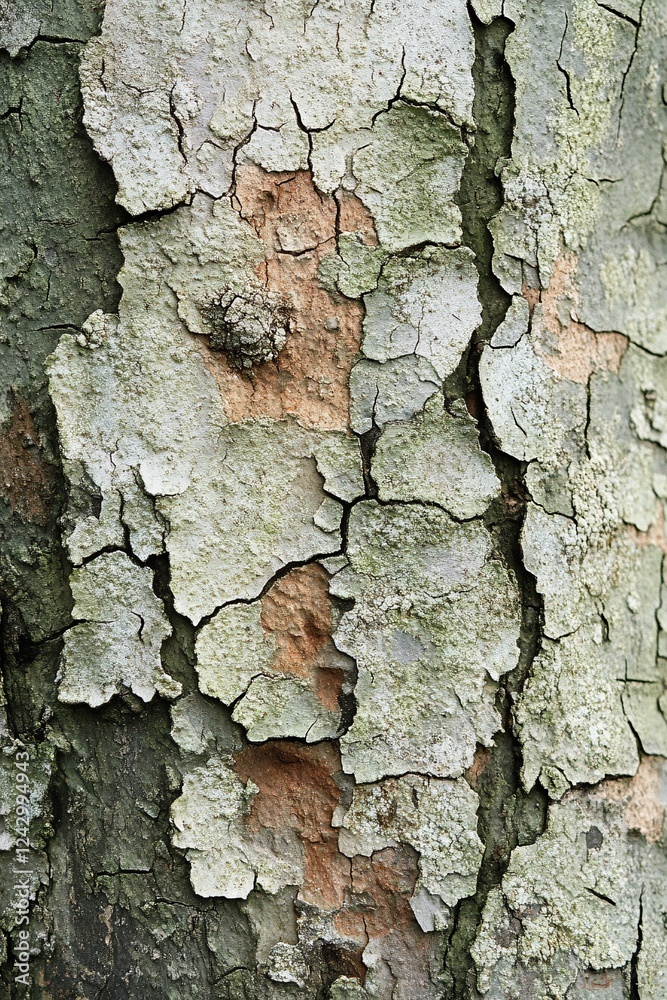 Poster Close up of tree bark showing colorful texture and patterns
