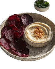 A Minimalist Snack Plate Featuring Roasted Beet, Isolated on Transparent Background