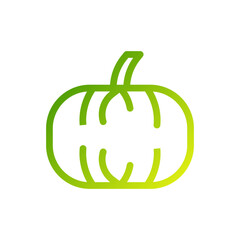 Minimalist Green Pumpkin Icon Vector Graphic