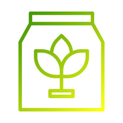 Fertilizer Bag Icon with Plant Gradient Style