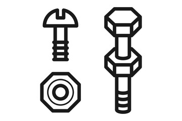 bolts and nuts line icon vector