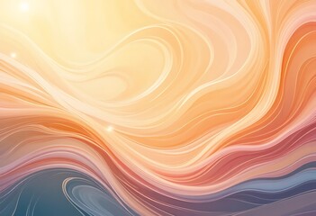Abstract Swirling Waves of Warm Hues and Light