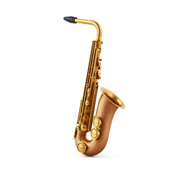 Naklejka premium saxophone isolated on white background