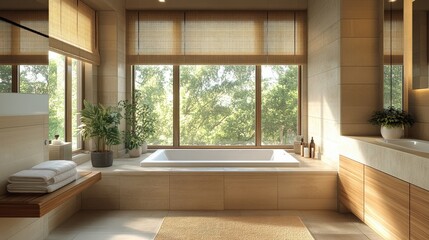 Relaxing bathroom retreat modern home interior design bright space calm vibe