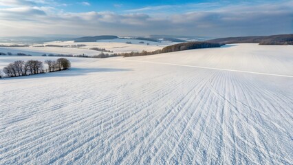 Obraz premium Snow covered farm fields