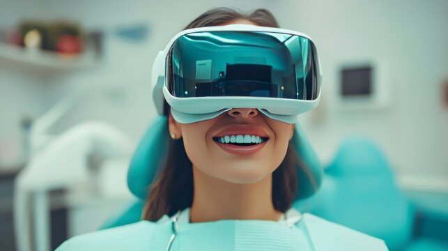 Innovative dental procedure dental clinic augmented reality glasses modern healthcare close-up technology integration