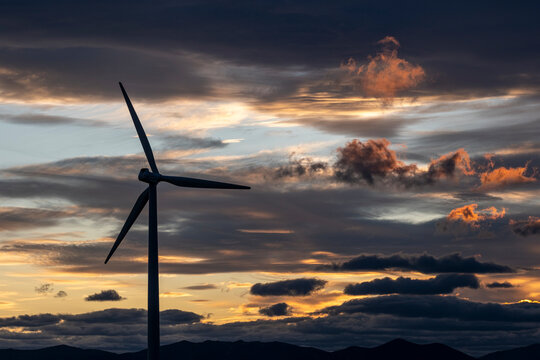 Renewable wind energy production site in Teruel, Zaragoza, Espa&ntilde;a.
