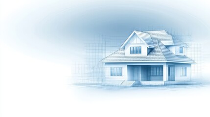 Modern house blueprints, architectural design for new home construction or renovation project