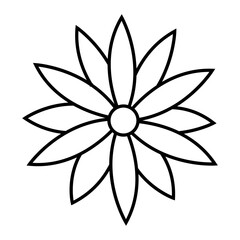 Flower icon vector. Garden illustration sign. Flora symbol or logo.