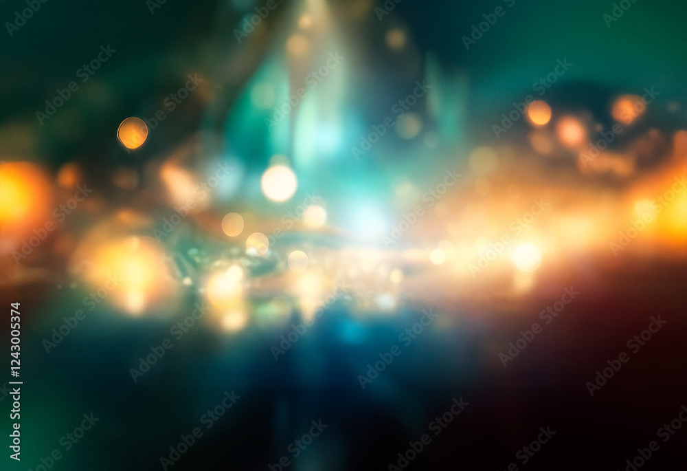 Aufkleber abstract design with a grainy texture and a gradient of green, blue, yellow and orange.