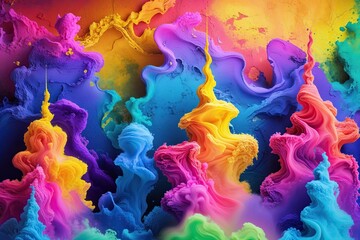 Vibrant Whimsical Gradient Airbrush Backdrop Texture with Nostalgic 80s and 90s Colors