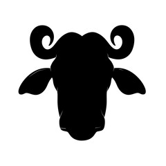 Buffalo Head Silhouette Vector Illustration