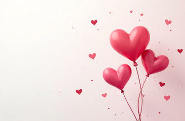 Abstract Background Valentine's Day Heart Card on Pink Background. AI Generative