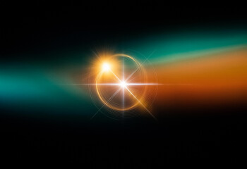 Fototapeta premium Abstract grainy gradient background with an orange and teal fade.