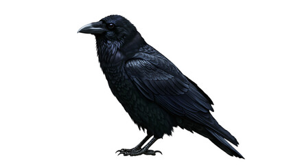 Fototapeta premium Majestic Black Raven Bird Illustration