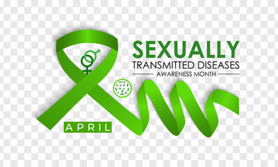 Sexually Transmitted Diseases (STDs) Awareness Month is observed annually in April to raise awareness about sexually transmitted infections. Design for banner, cards, prints, social media, background.