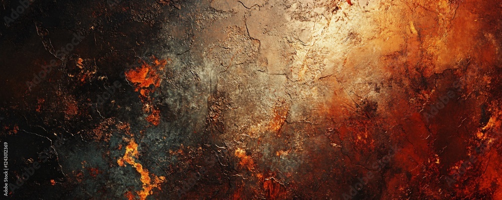 Poster Dark and moody background with a rough and aged texture