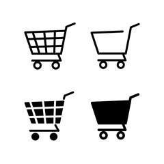 Shopping cart icon set. Basket icons collection. Shopping baskets