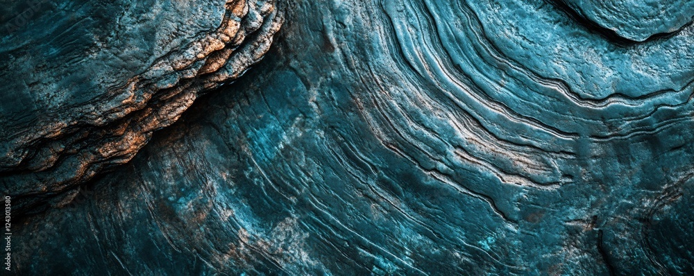 Aufkleber deep blue stone surface showing erosion forming abstract pattern