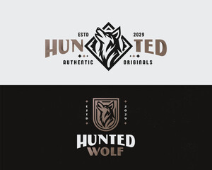 Fototapeta premium Elegant unique angry wolf logo template for business company
