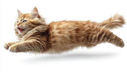 Obraz premium a playful red Persian cat floating on a clear background cutout