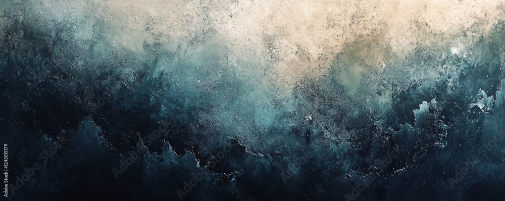 Aufkleber abstract oil painting creating moody dark blue and beige background texture